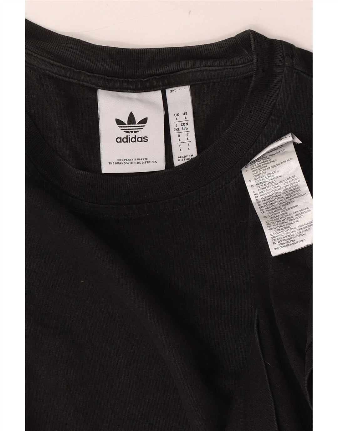 Ανδρικό T-Shirt Adidas Top μεγάλο μαύρο βαμβακερό