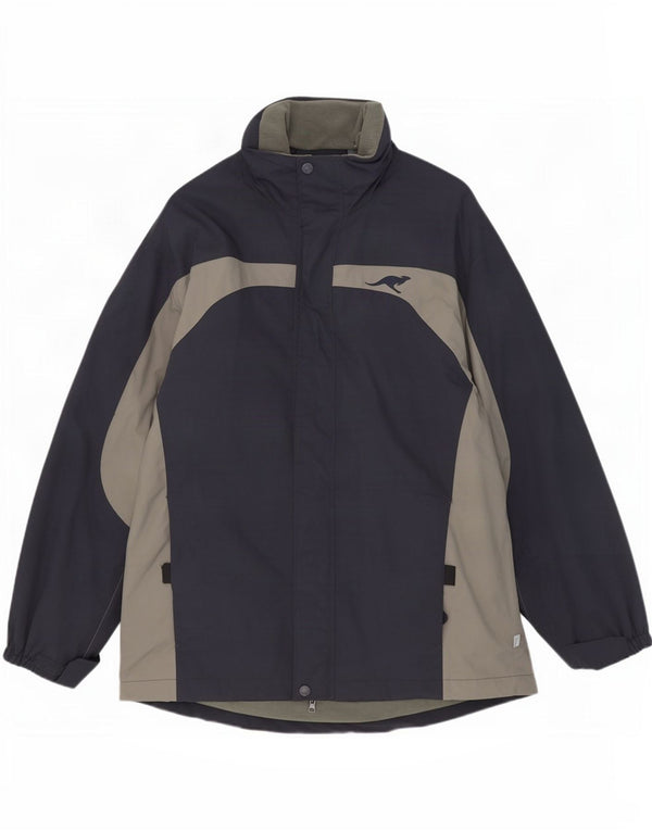 Ανδρικό μπουφάν βροχής με κουκούλα Kangaroos UK 40 Large Navy Blue Colorblock Nylon