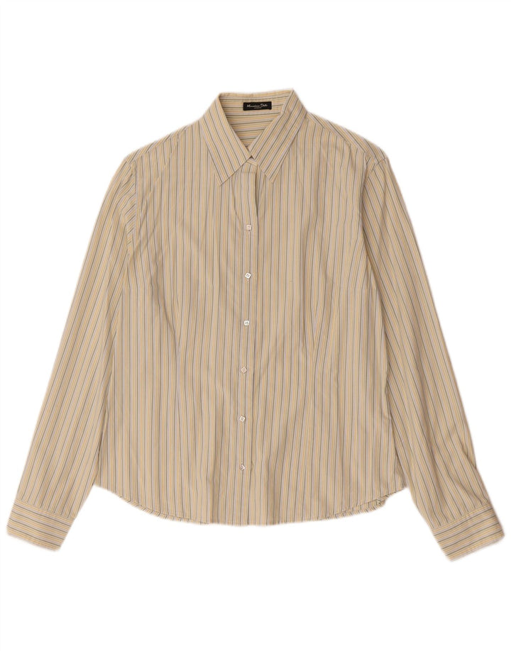 Massimo Dutti Γυναικείο Πουκάμισο UK 14 Medium Beige ριγέ μετάξι