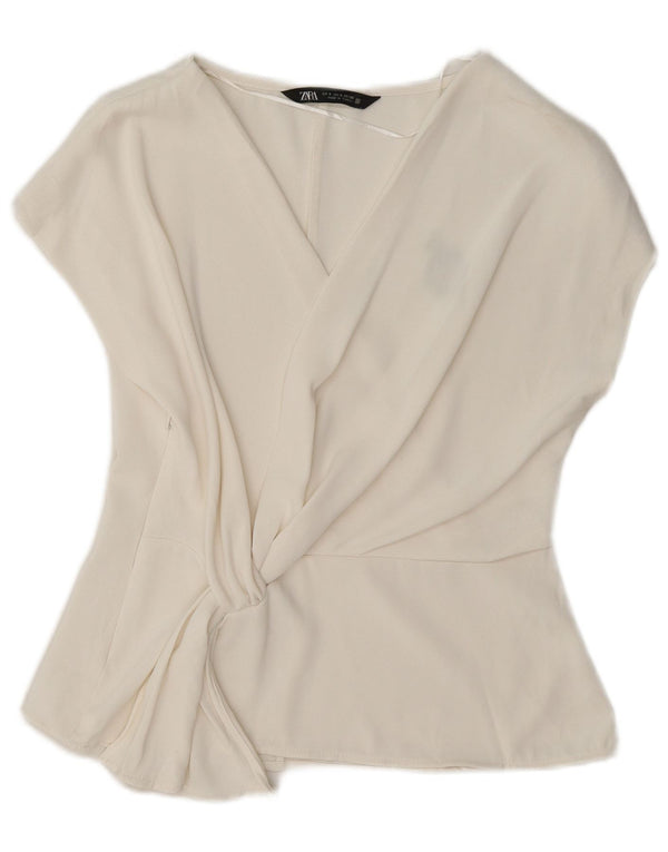 Zara Γυναικεία Μπλούζα Τοπ UK 10 Small White Polyester