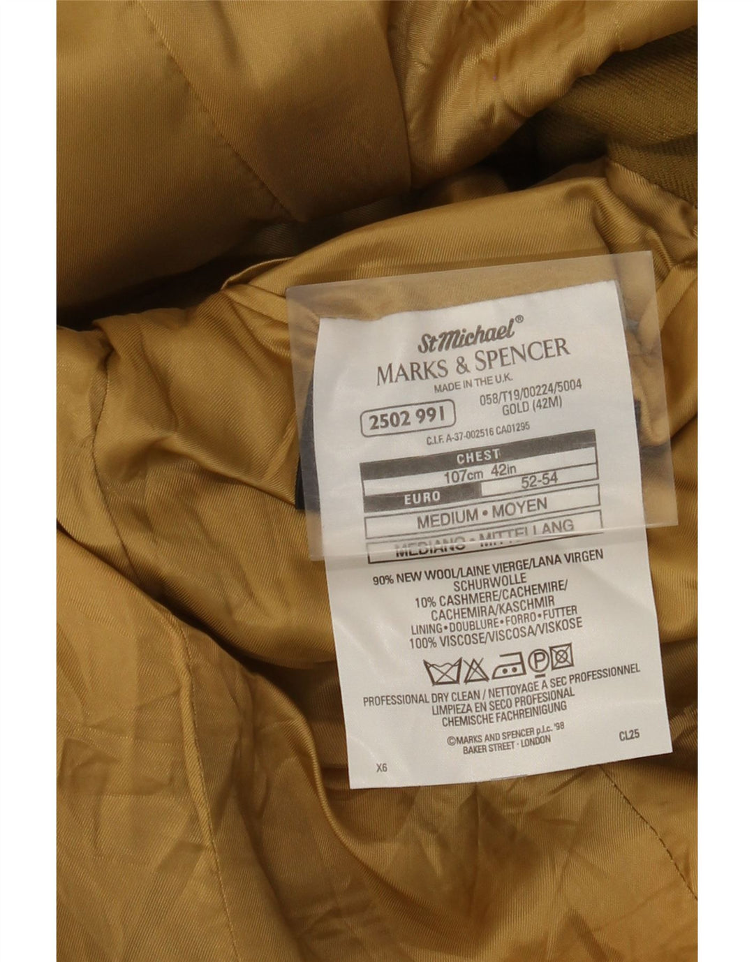Marks & Spencer Ανδρικό σακάκι σακάκι με 3 κουμπιά UK 42 XL Χακί μαλλί