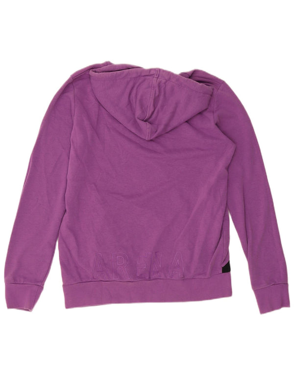 Arena Womens Hoodie Jumper UK 14 Medium Purple Colourblock Βαμβακερό