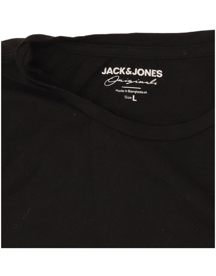 Jack & Jones Ανδρικό T-Shirt Top Large Μαύρο