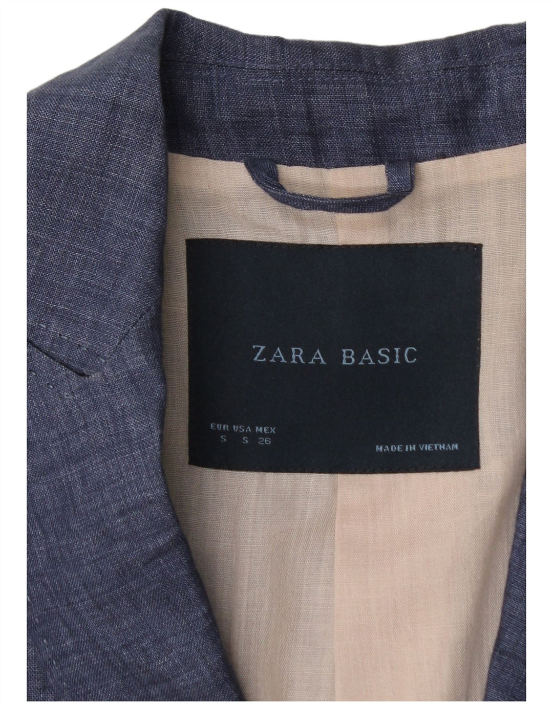 ZARA Γυναικείο Μπουφάν 1 Κουμπί Blazer UK 10 Small Blue