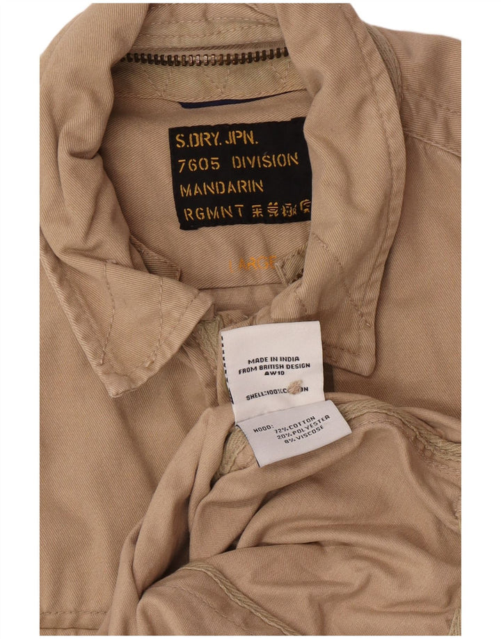 Ανδρικό στρατιωτικό πουκάμισο Superdry μεγάλο μπεζ βαμβακερό