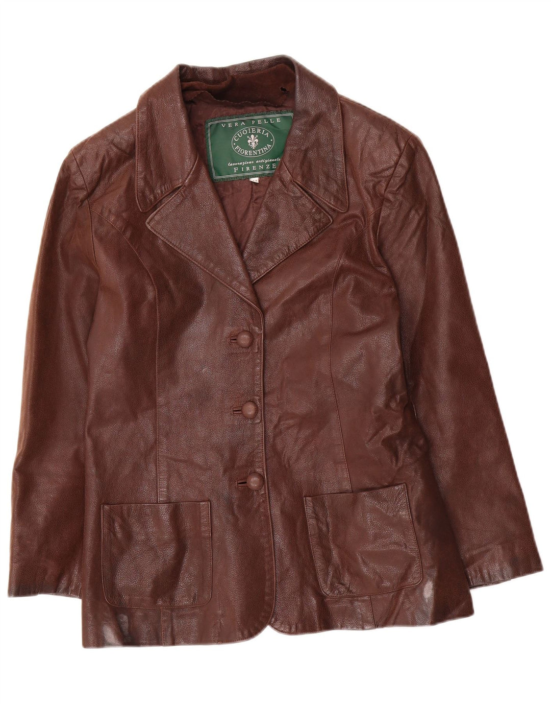 Lavorazione Artigianale Γυναικείο Μπουφάν Blazer 3 Κουμπιών IT 44 Μεσαίο Καφέ