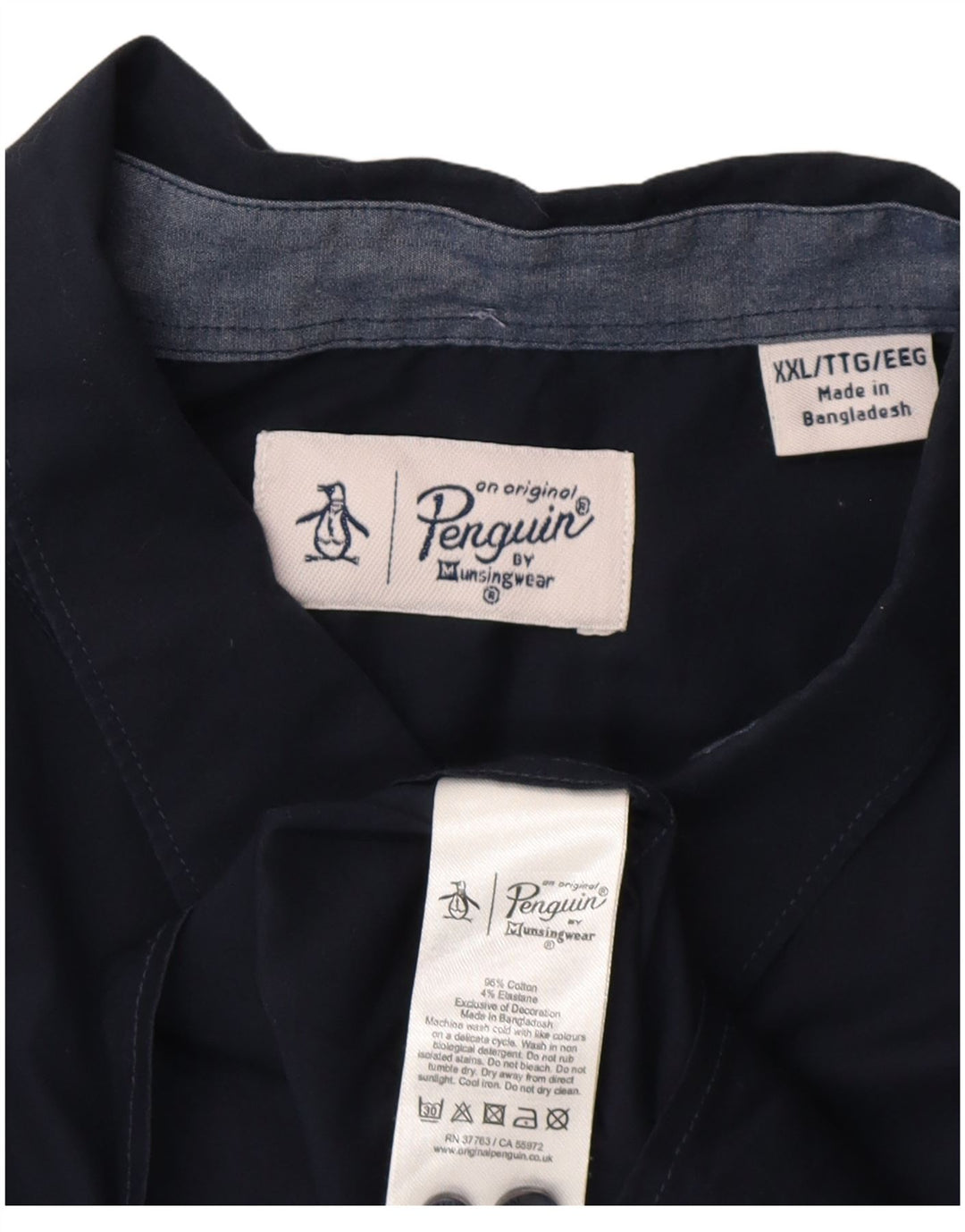 Ανδρικό κοντομάνικο πουκάμισο Penguin 2XL Navy Blue βαμβακερό