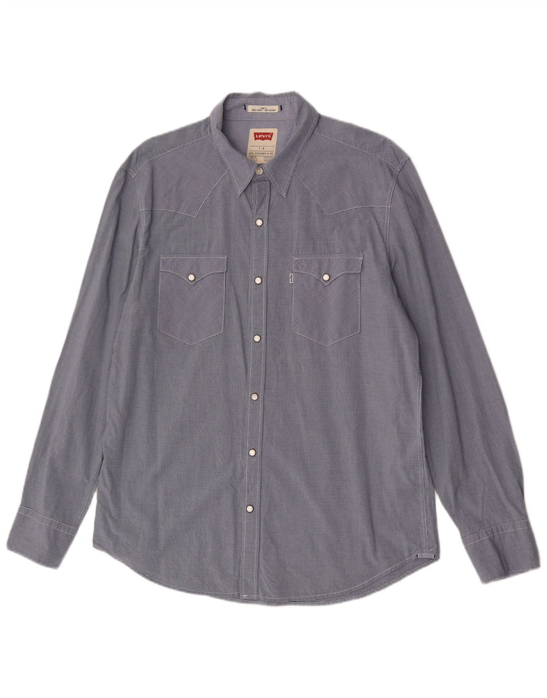 Ανδρικό πουκάμισο Levi's Slim Fit Large Navy Blue Gingham Cotton