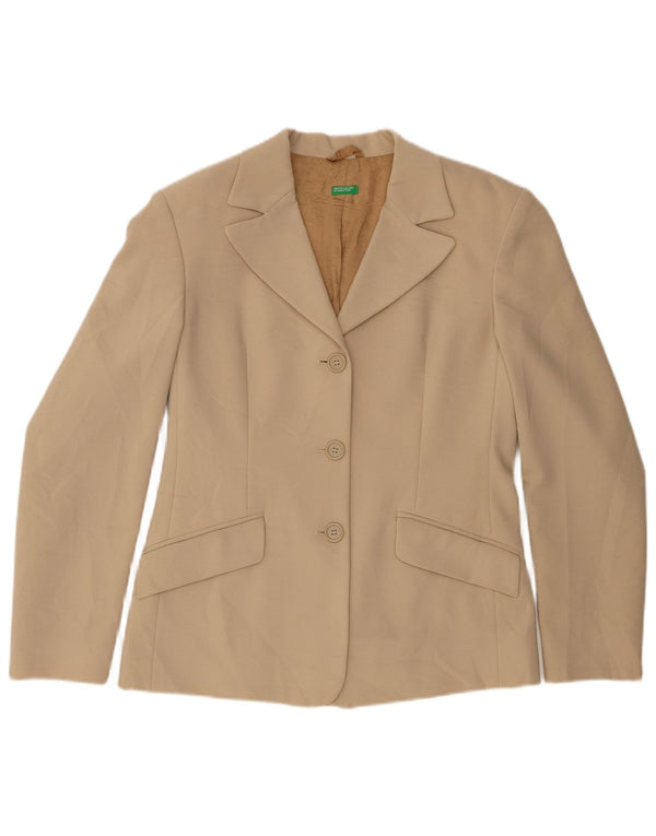 Benetton Γυναικείο Μπουφάν Blazer 3 κουμπιών IT 44 Medium Beige Polyester