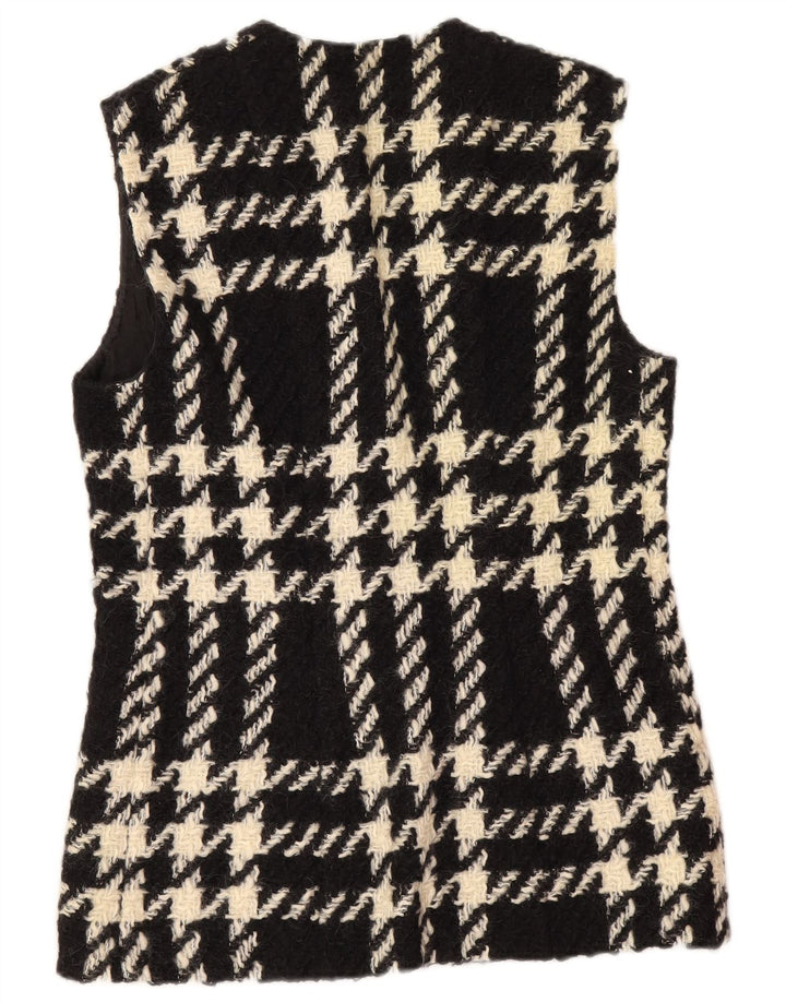 Vintage γυναικείο Gilet UK 12 Medium Black Check