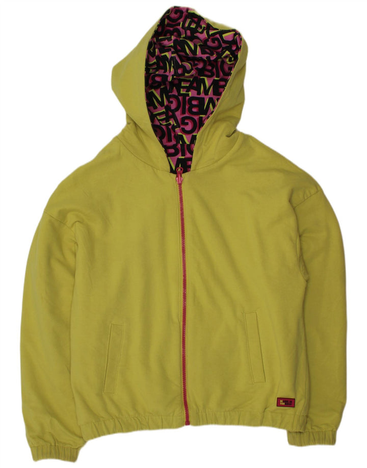 VINTAGE Girls Graphic Hooded Reversible Jacket 11-12 Years Pink Cotton