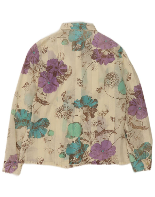 Vintage Γυναικεία See Through Μπλούζα UK 10 Small πολύχρωμα Floral