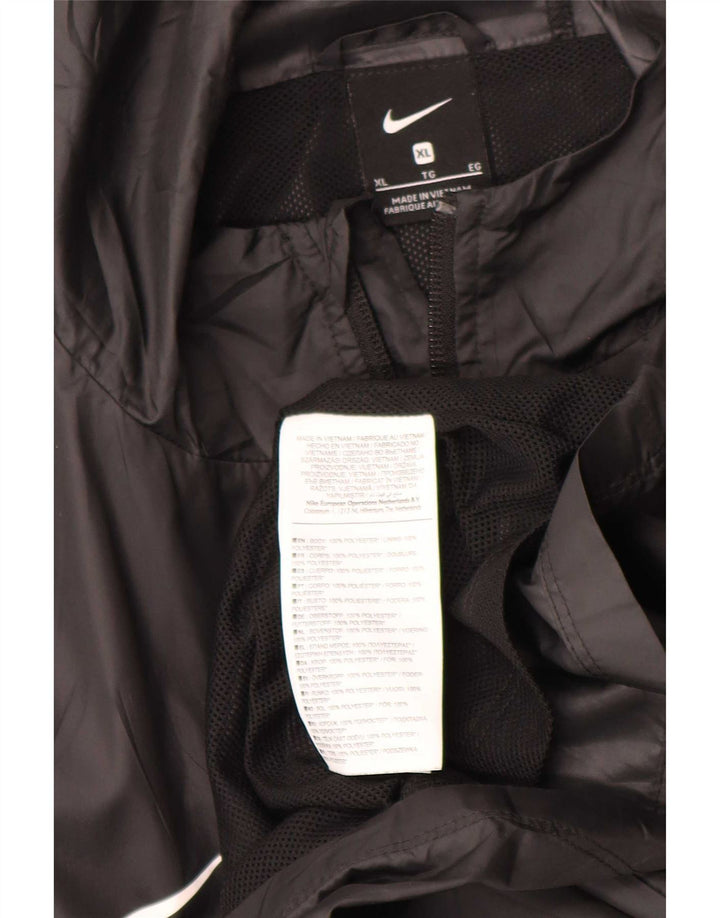 Ανδρικό μπουφάν βροχής με κουκούλα Nike UK 42 XL μαύρο πολυεστέρα