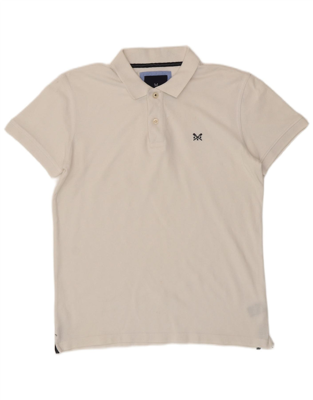 CREW CLOTHING Ανδρικό πουκάμισο polo μεγάλο λευκό βαμβακερό