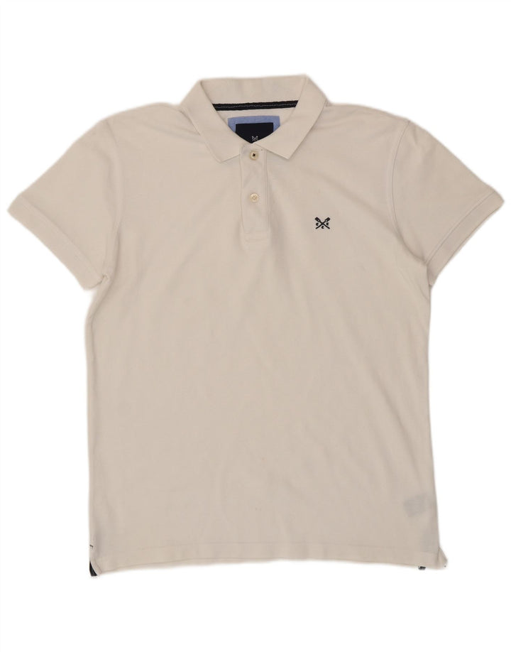 CREW CLOTHING Ανδρικό πουκάμισο polo μεγάλο λευκό βαμβακερό