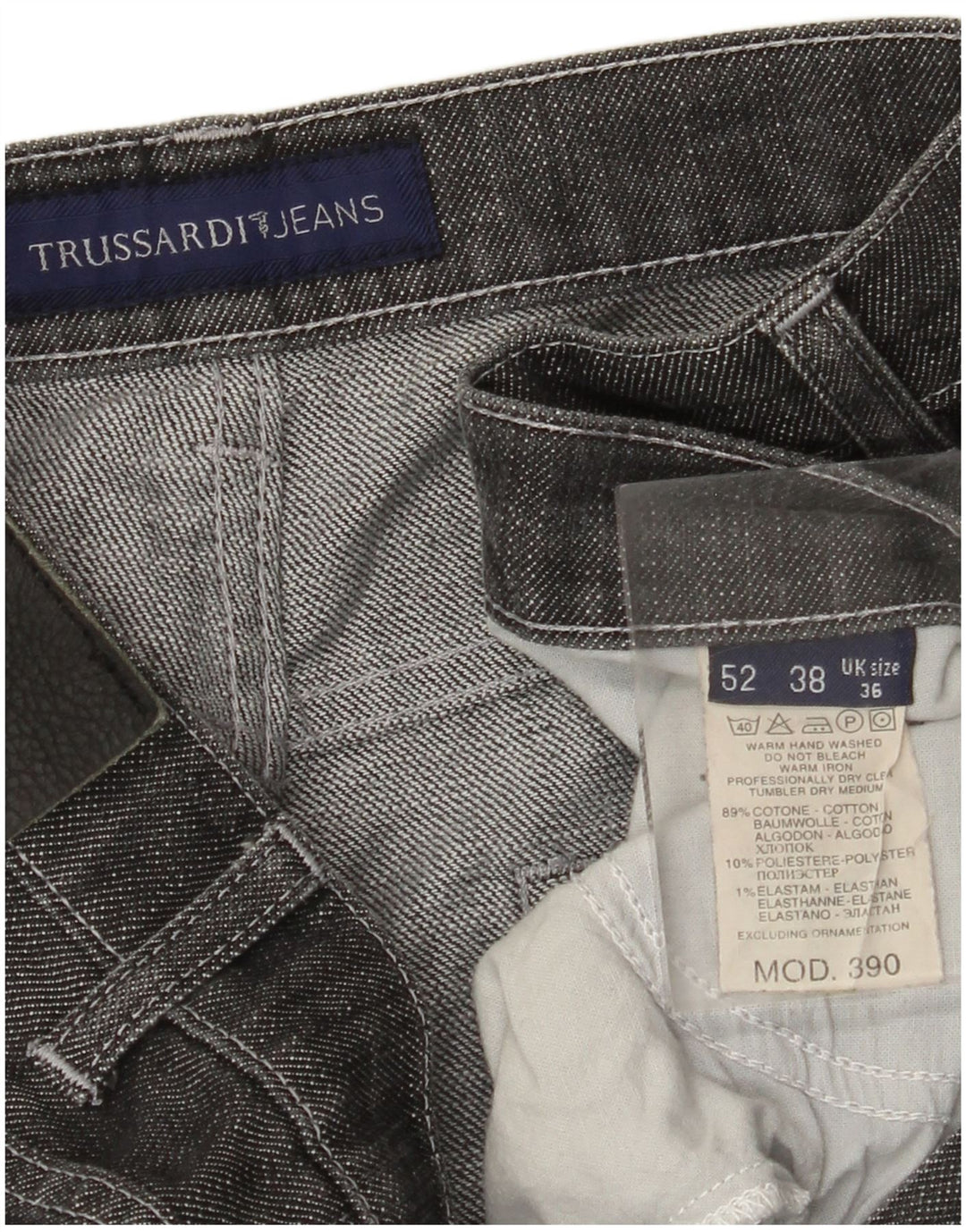 TRUSSARDI Ανδρικό τζιν ίσιο W36 L27 Γκρι βαμβακερό