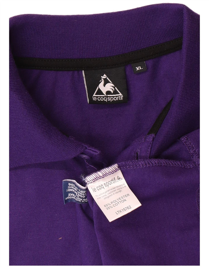 Ανδρικό πουκάμισο πόλο LE COQ SPORTIF XL Μωβ πολυεστέρας