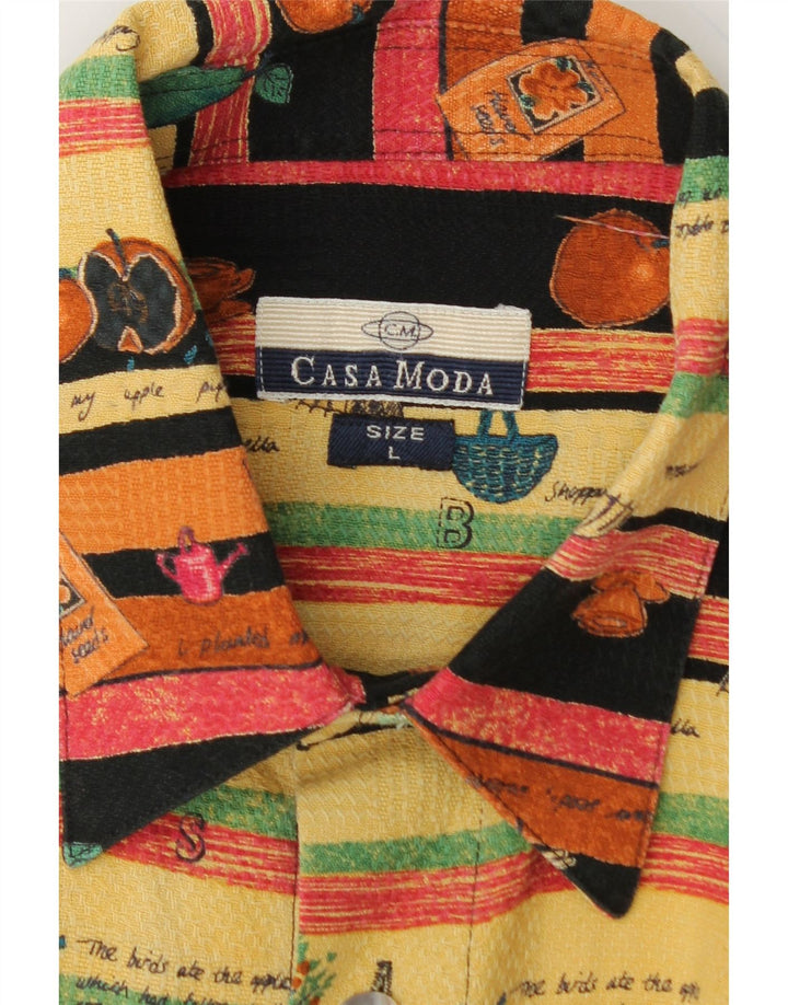 CASA MODA Mens Abstract Pattern Short Sleeve Shirt Large Multicoloured Vintage Casa Moda and Second-Hand Casa Moda from Messina Hembry 