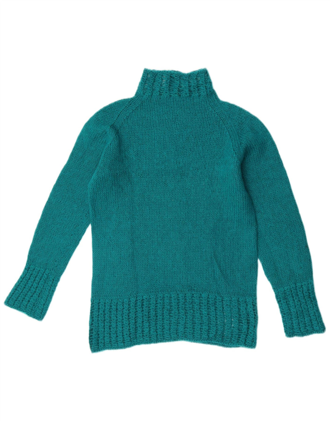 Vintage γυναικείο πουλόβερ με λαιμόκοψη UK 12 Medium Turquoise
