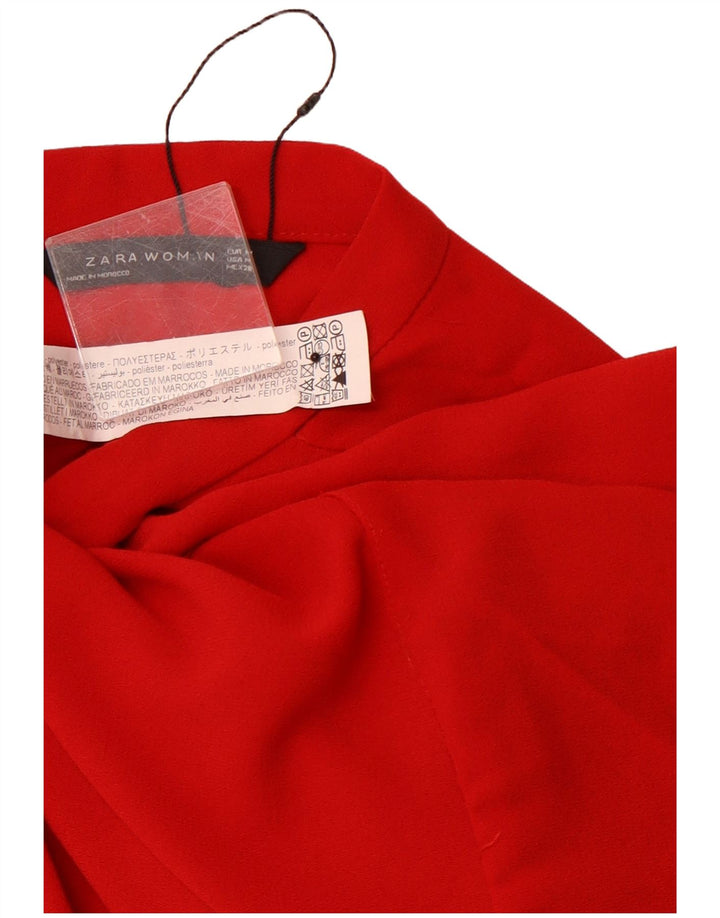 Γυναικείο μακρυμάνικο φόρεμα ZARA A-Line UK 12 Μεσαίο κόκκινο πολυεστέρα