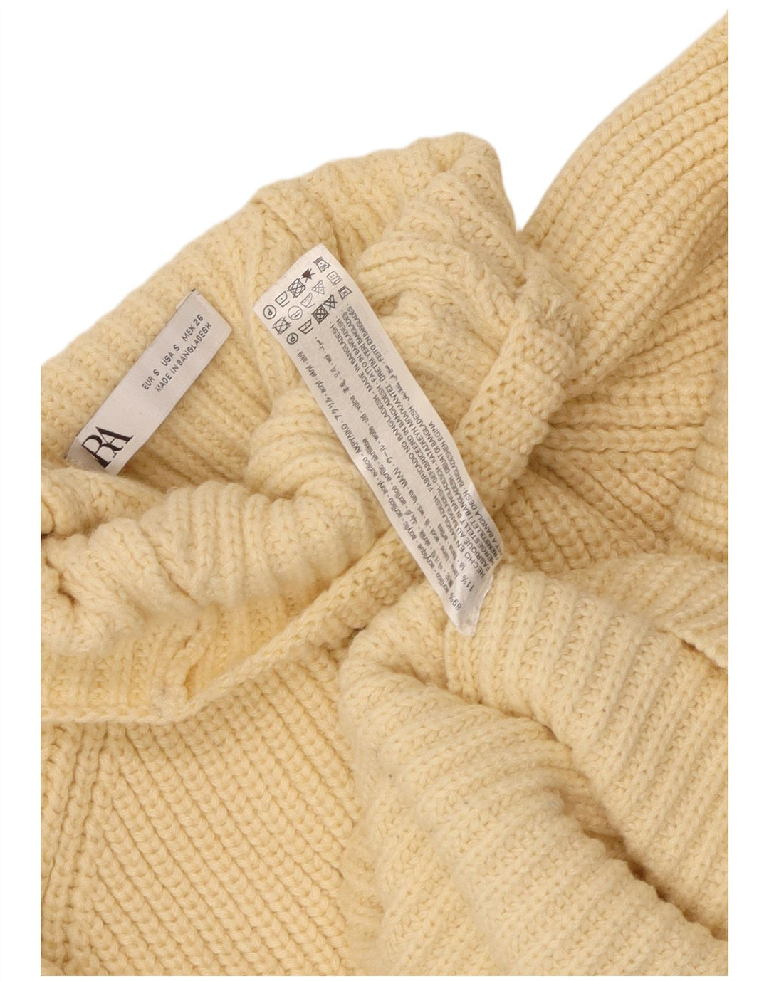 ZARA Γυναικείο πουλόβερ με λαιμόκοψη μεγάλου μεγέθους χελώνας UK 10 Small Yellow