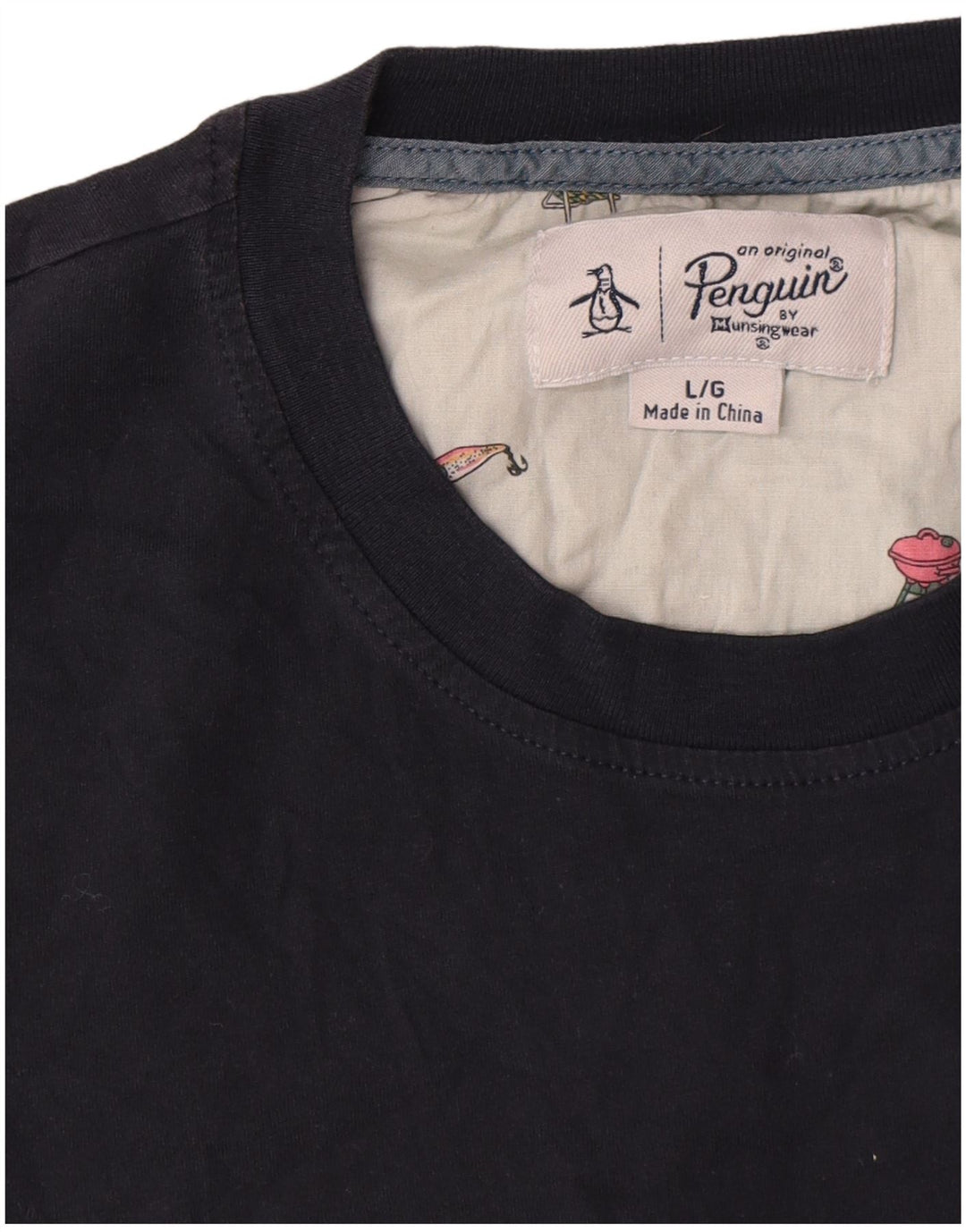 Ανδρικό T-Shirt Penguin Top Large Navy Blue από βαμβάκι