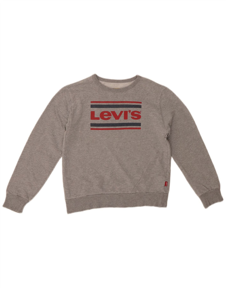 Γραφικό φούτερ LEVI'S Boys Jumper 11-12 ετών Γκρι βαμβακερό