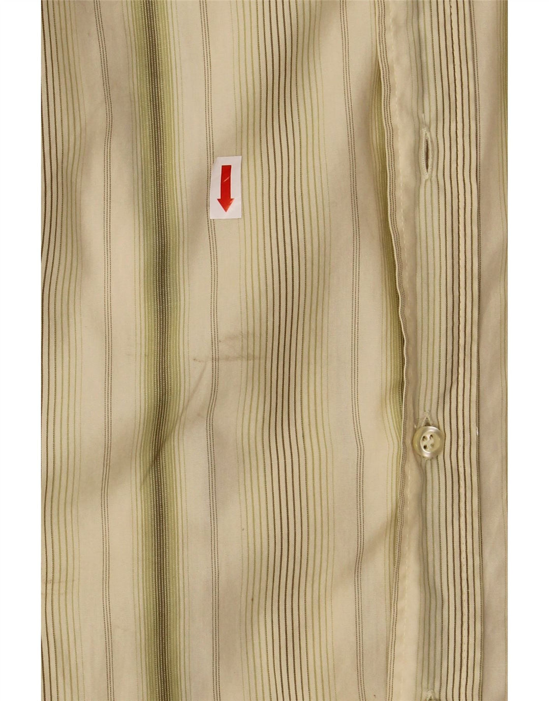 BENETTON Mens Shirt Medium Green Striped Vintage Benetton and Second-Hand Benetton from Messina Hembry 