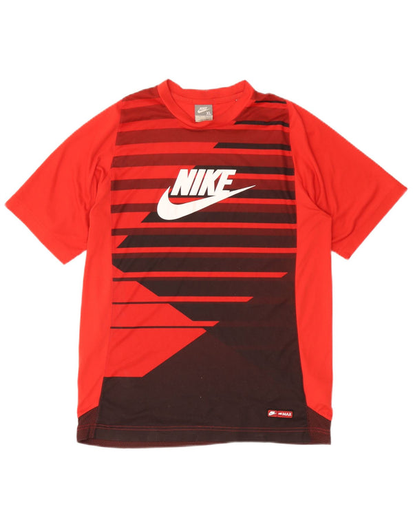 Nike Boys Air Max Graphic T-Shirt Top 13-14 Years XL Red Colourblock