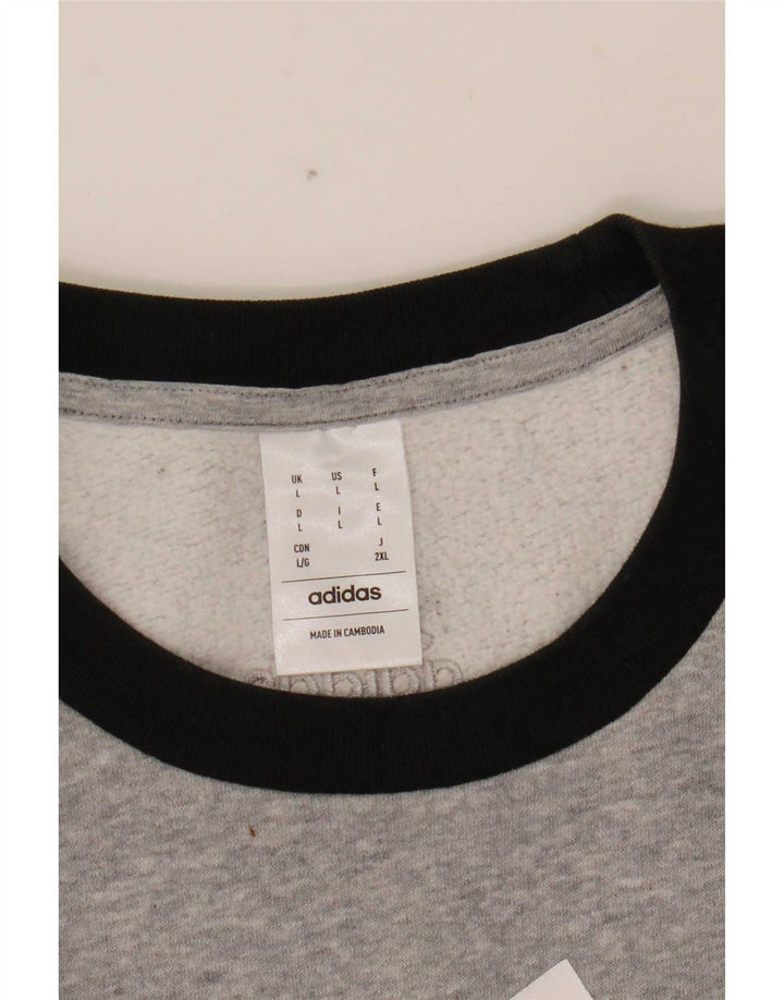 Ανδρικό γραφικό φούτερ Adidas Jumper με μεγάλο γκρι χρώμα