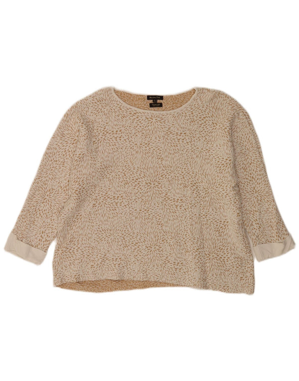 Massimo Dutti Γυναικείο πουλόβερ με λαιμόκαυστο UK 14 Medium Beige Floral