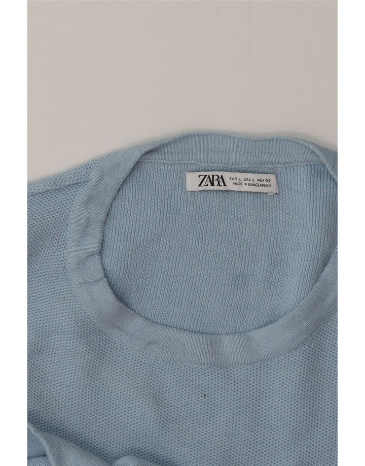 Ανδρικό T-Shirt ZARA Top Large Blue