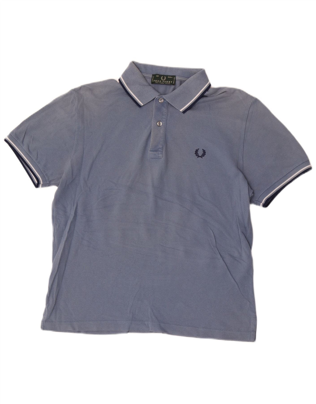 Fred Perry Ανδρικό πουκάμισο Polo από μεσαίο μπλε βαμβακερό