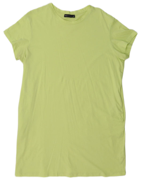 Marks & Spencer Γυναικείο T-Shirt Φόρεμα UK 16 μεγάλο πράσινο βαμβακερό