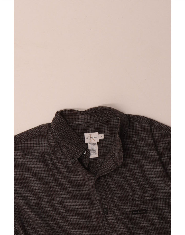 Ανδρικό πουκάμισο CALVIN KLEIN JEANS μεσαίο γκρι βαμβακερό Gingham