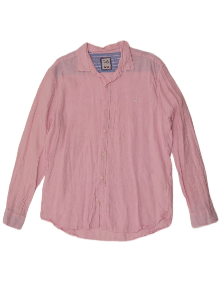 Ανδρικό πουκάμισο Crew Clothing XL Ροζ Λινό