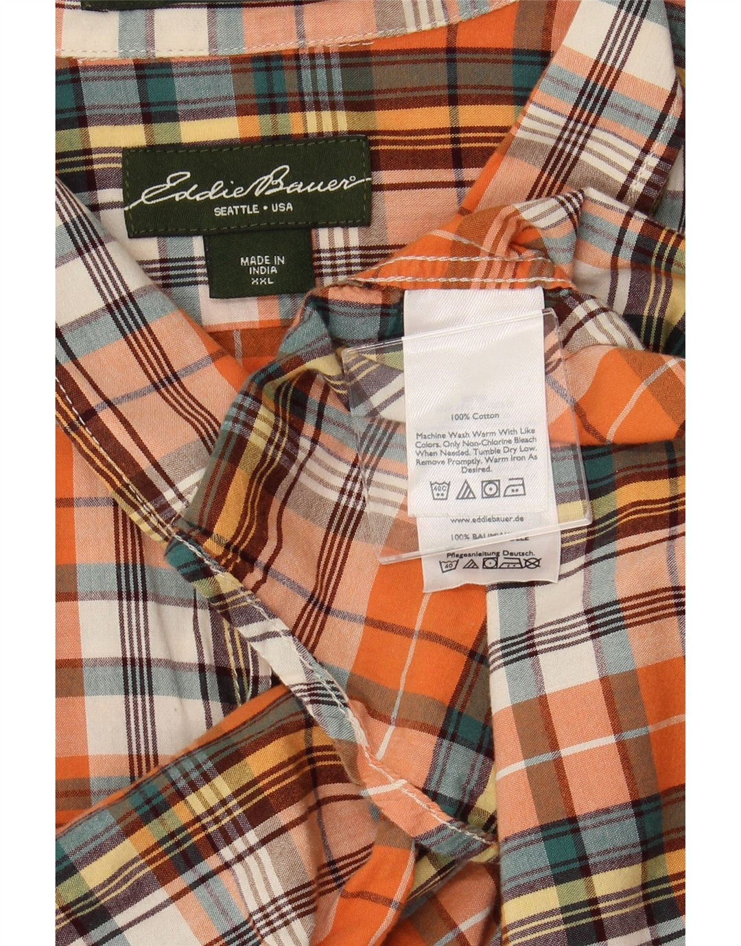 EDDIE BAUER Ανδρικό κοντομάνικο πουκάμισο 2XL πορτοκαλί βαμβακερό