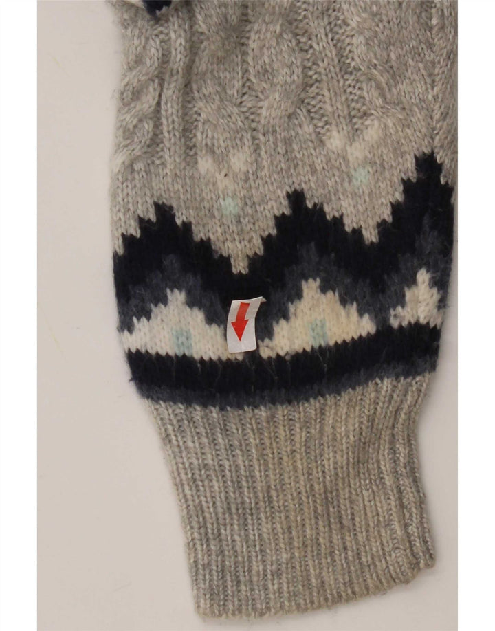 Marks & Spencer Γυναικεία ζακέτα πουλόβερ UK 14 Medium Grey Fair Isle