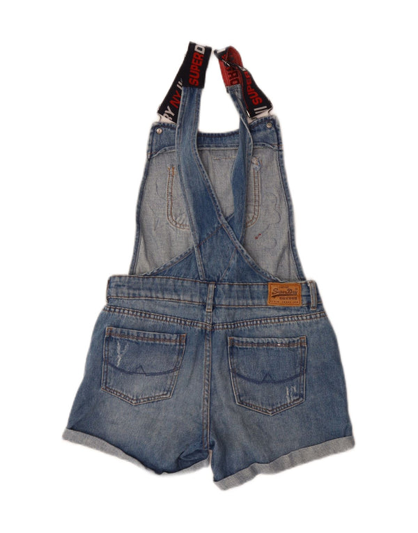 Superdry Γυναικείο γραφικό Dungarees τζιν σορτς UK 8 Small W30 μπλε βαμβακερό
