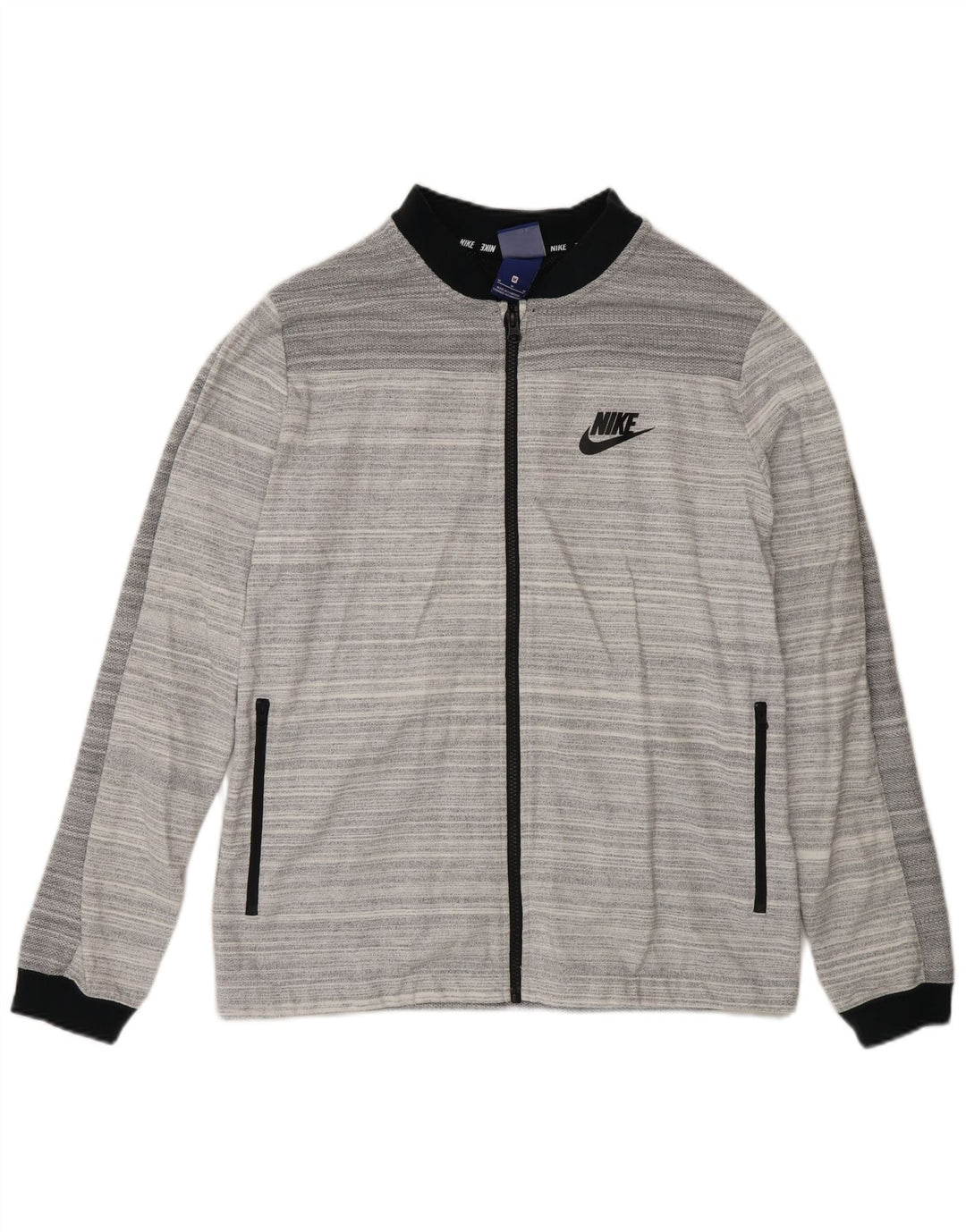 Μπουφάν Nike γυναικεία φόρμα γυμναστικής με μεσαίο γκρι βαμβακερό ριγέ