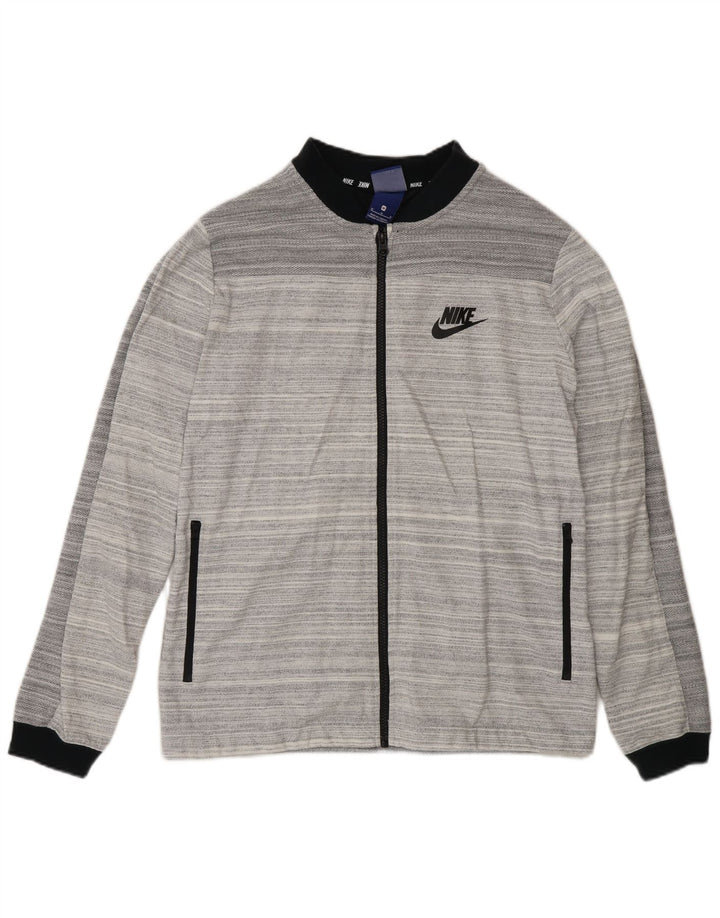 Μπουφάν Nike γυναικεία φόρμα γυμναστικής με μεσαίο γκρι βαμβακερό ριγέ