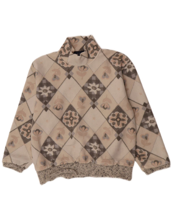 American Place Γυναικείο Fleece Jumper UK 14 Medium Beige Floral Polyester