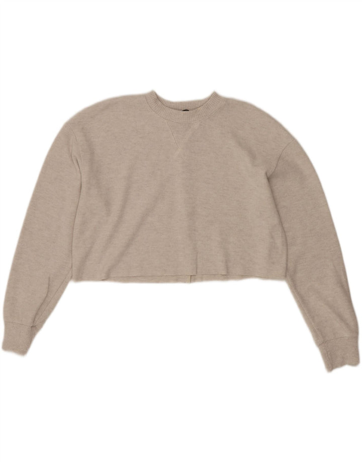 Zara Γυναικεία Crop Μπλούζα Τοπ UK 14 Medium Beige