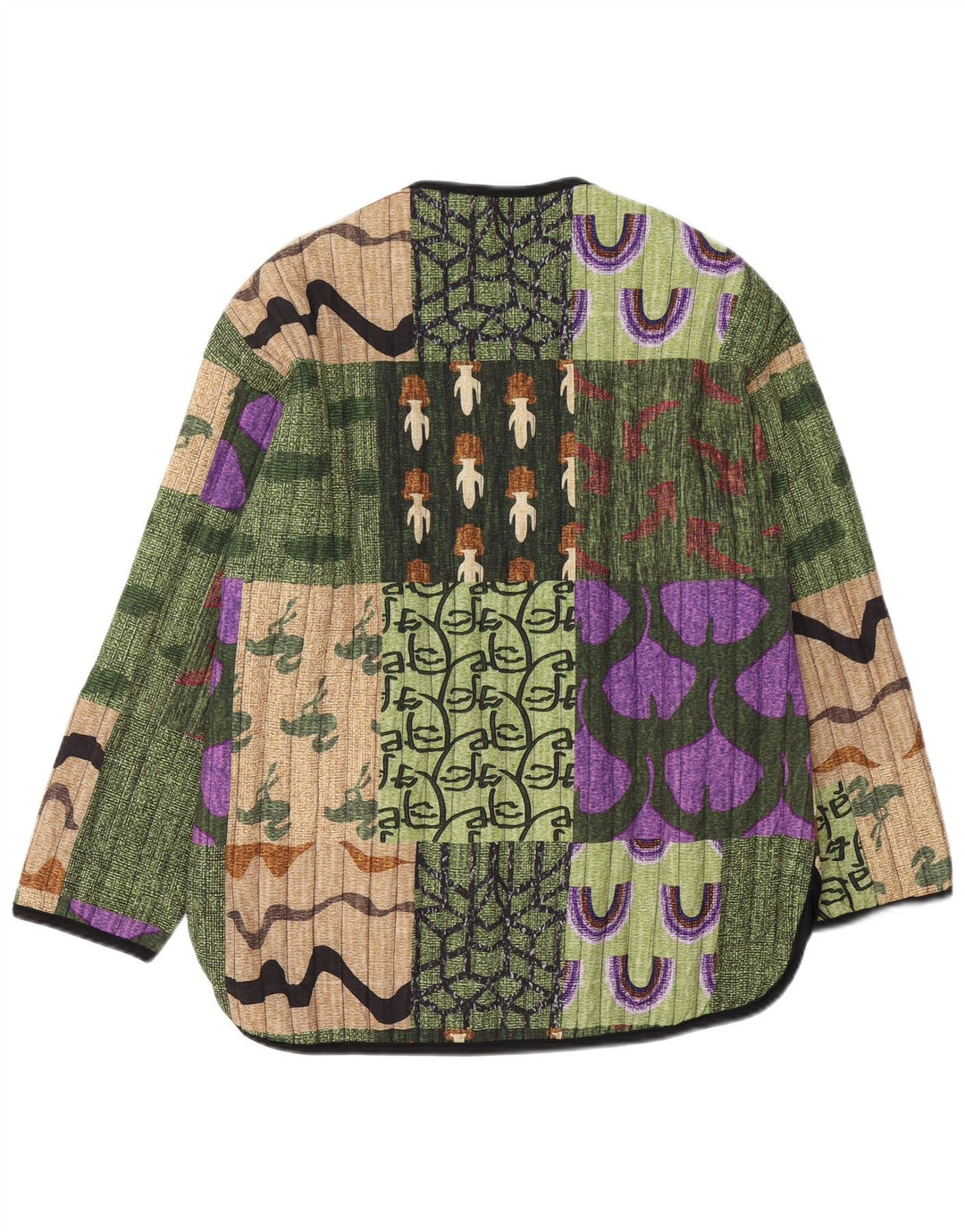 Vintage γυναικείο μπουφάν 5 κουμπιών σακάκι UK 14 Medium πολύχρωμο συνονθύλευμα