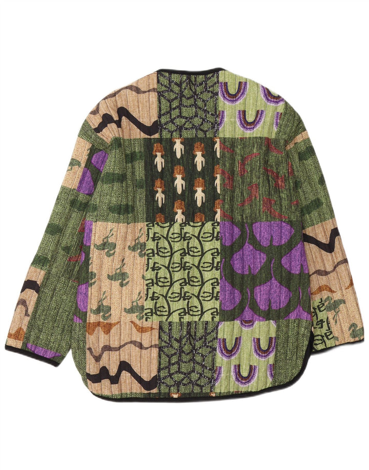 Vintage γυναικείο μπουφάν 5 κουμπιών σακάκι UK 14 Medium πολύχρωμο συνονθύλευμα
