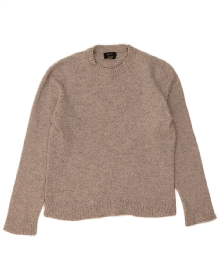 Massimo Dutti Γυναικείο πουλόβερ με λαιμόκοψη UK 14 Medium Grey Flecked