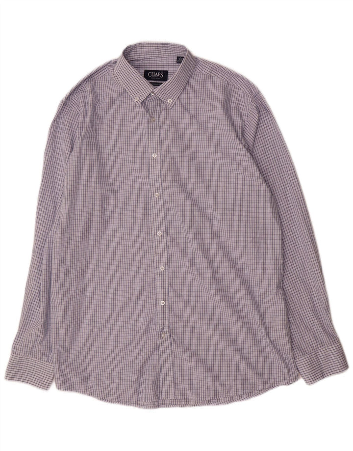 Ανδρικό πουκάμισο Chaps Regular Fit Size 16 16,5 Large Blue Gingham Viscose