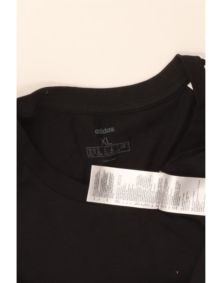 Γυναικείο T-Shirt ADIDAS Top UK 20/22 XL Μαύρο βαμβακερό