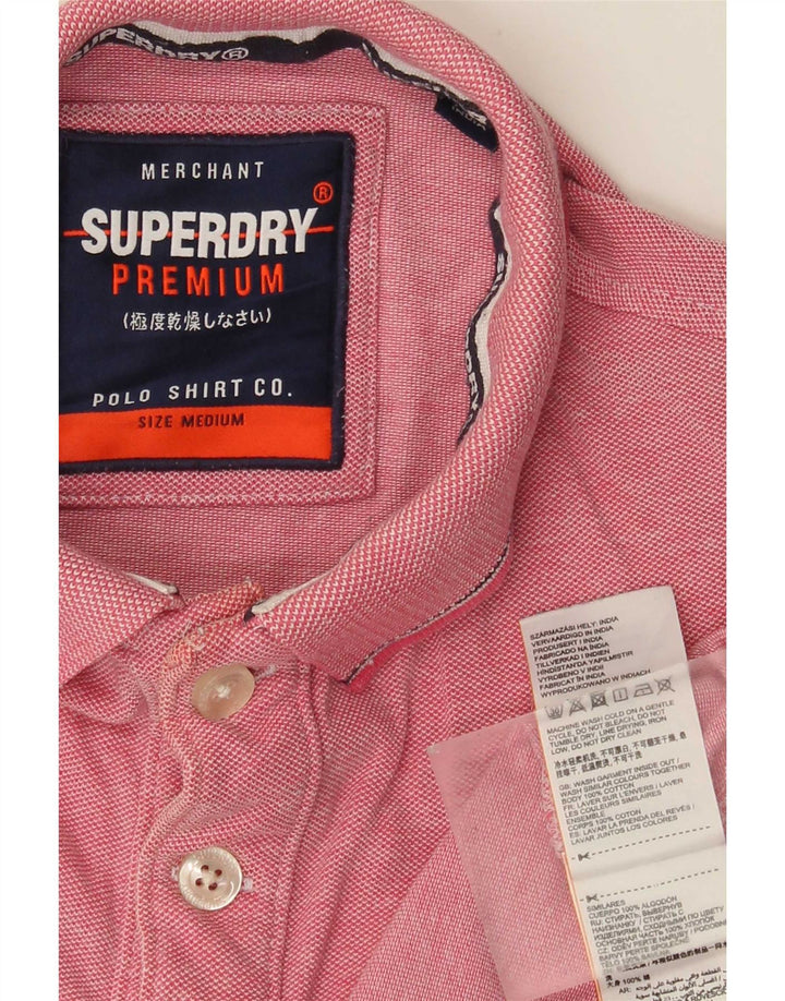 Ανδρικό πουκάμισο πόλο Superdry, Βαμβακερό μεσαίο ροζ φλύκταινας
