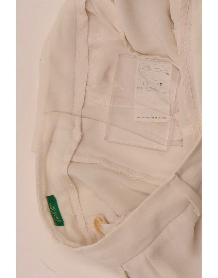 Benetton Γυναικείο παντελόνι Chino Bootcut W28 L30 Λευκό